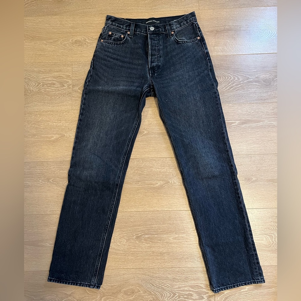 Denim Forum straight leg black jeans